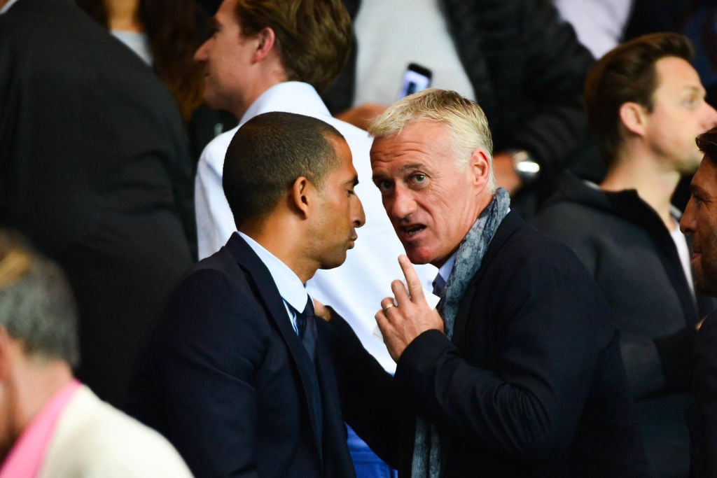 Didier DESCHAMPS / Sabri LAMOUCHI - 30.09.2014 - Paris Saint Germain / Barcelone - Champions League, Photo : Dave Winter / Icon Sport