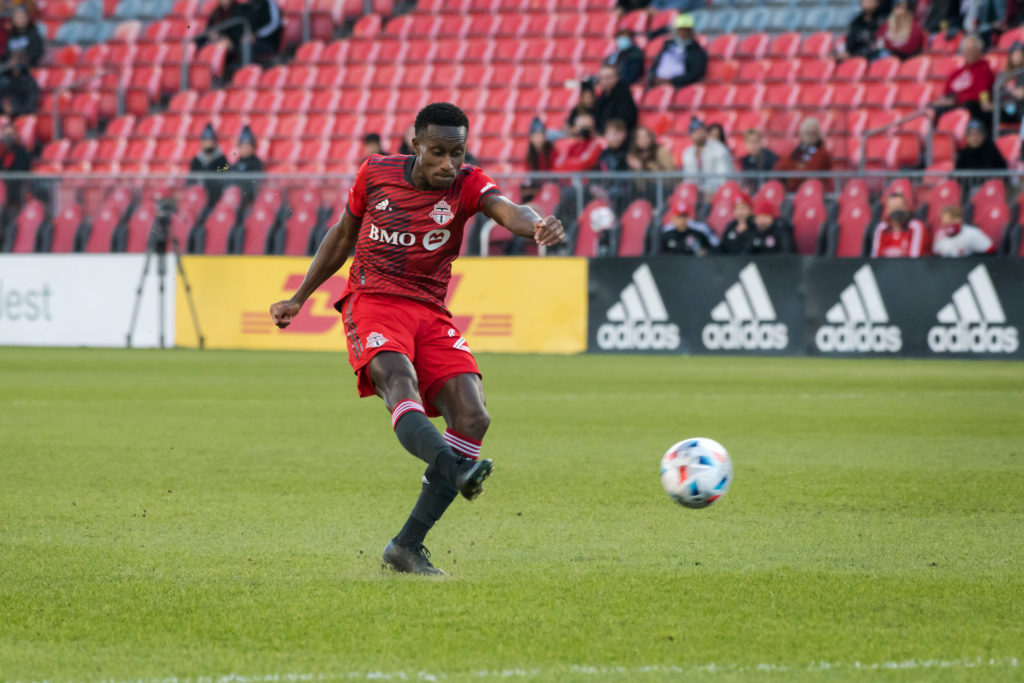 Richie Laryea (No.22) of Toronto FC seen in action during