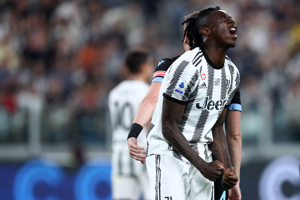 Moise Kean of Juventus Fc looks dejected during the Serie A