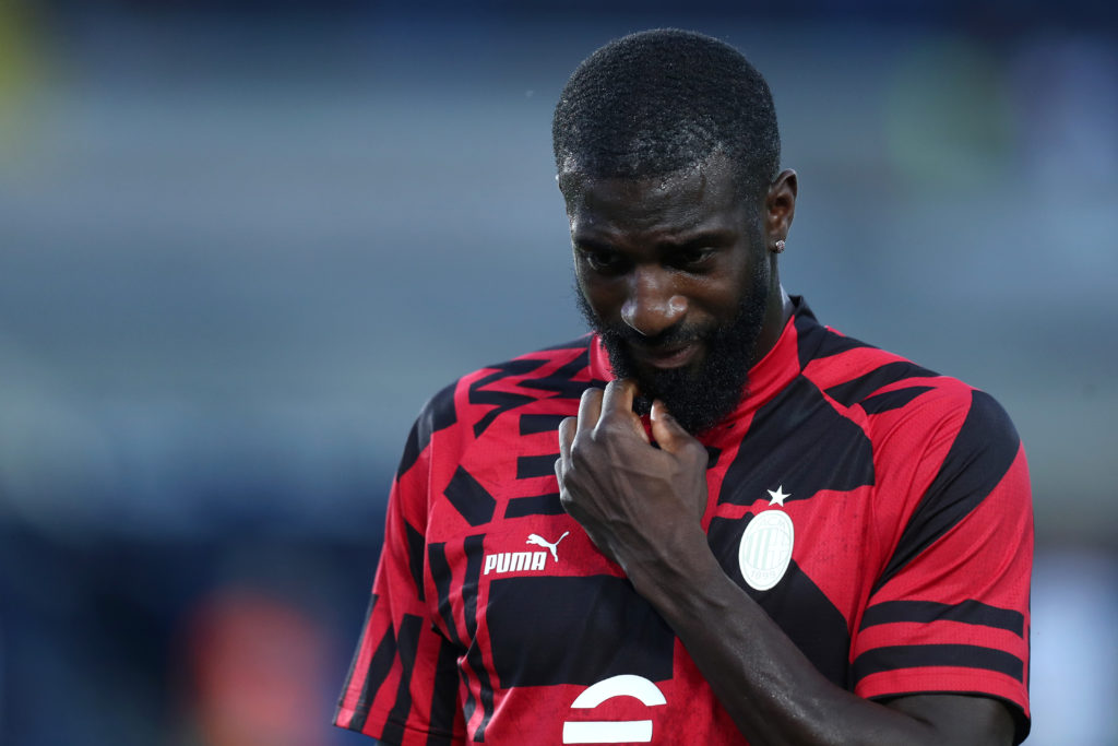 Tiemoue Bakayoko of Ac Milan during warm up before the Serie