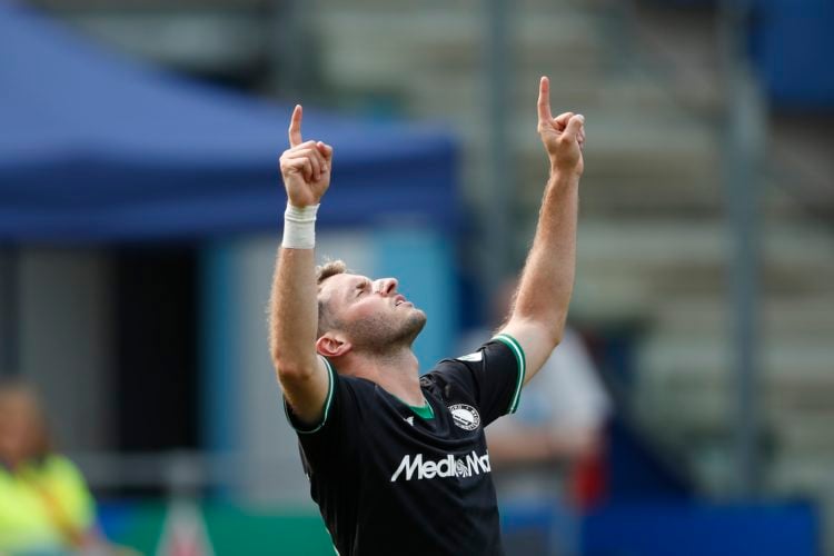 ZWOLLE - Santiago Gimenez of Feyenoord viert 0-4 tijdens de Nederlandse Eredivisie wedstrijd tussen PEC Zwolle en Feyenoord in het MAC3Park stadion...