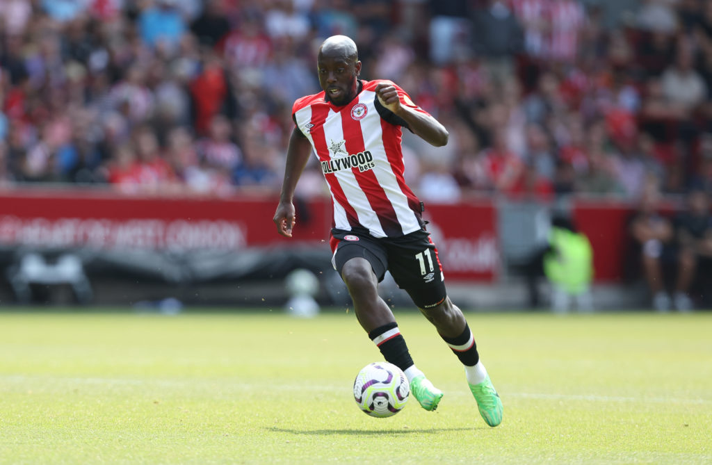 Yoane Wissa in action for Brentford against Crystal Palace