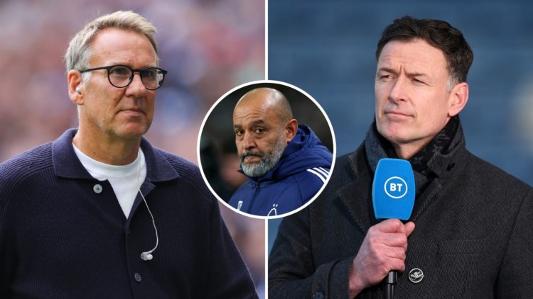 Paul Merson and Chris Sutton. Inset, Nuno Espirito Santo.