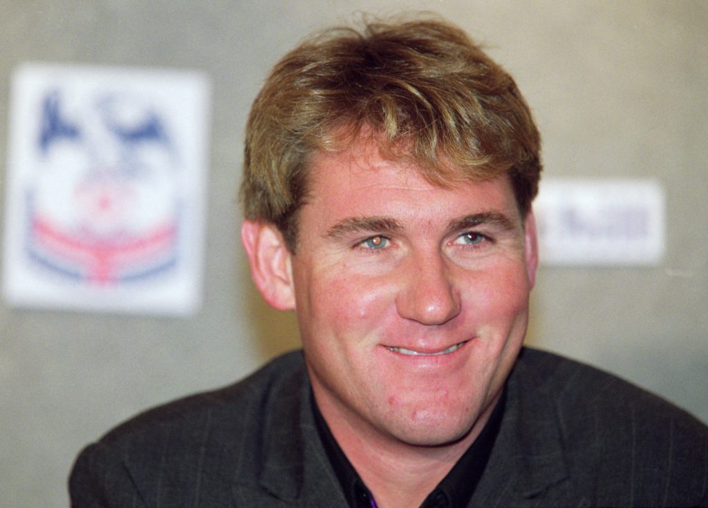 Simon Jordan during a press conference as Crystal Palace owner.