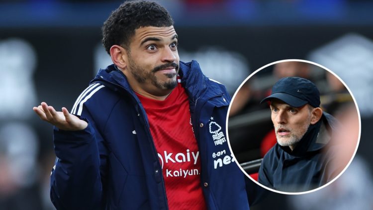 Main: Morgan Gibbs-White after Nottingham Forest beat Ipswich. Inset: England head coach Thomas Tuchel
