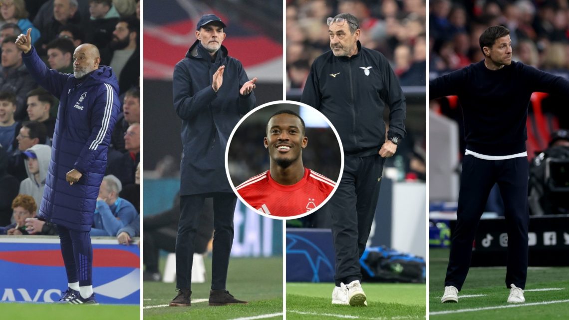From left to right: Nuno Espirito Santo, Thomas Tuchel, Maurizio Sarri and Xabi Alonso with an inset of Callum Hudson-Odoi