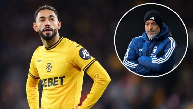 Matheus Cunha of Wolverhampton Wanderers during the Premier League match between Wolverhampton Wanderers FC and Fulham FC at Molineux. Inset: Nuno ...
