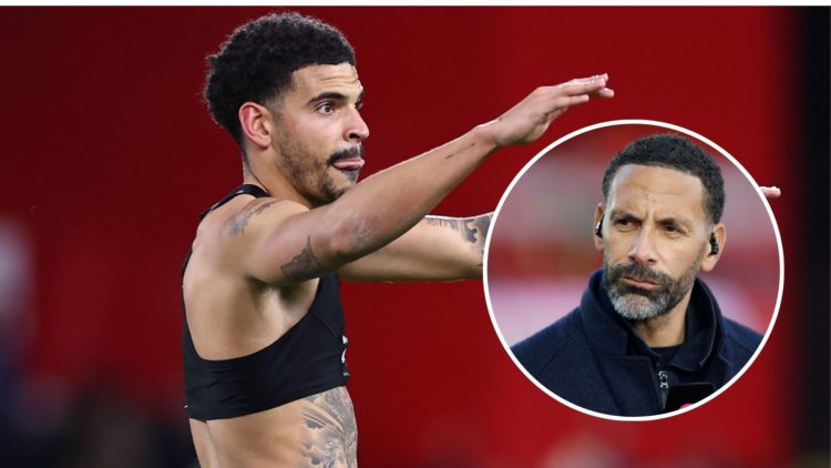 Main: Morgan Gibbs-White with an inset of football pundit Rio Ferdinand