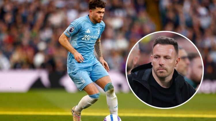 Main: Neco Williams plays for Forest and Inset: Wales head coach Craig Bellamy