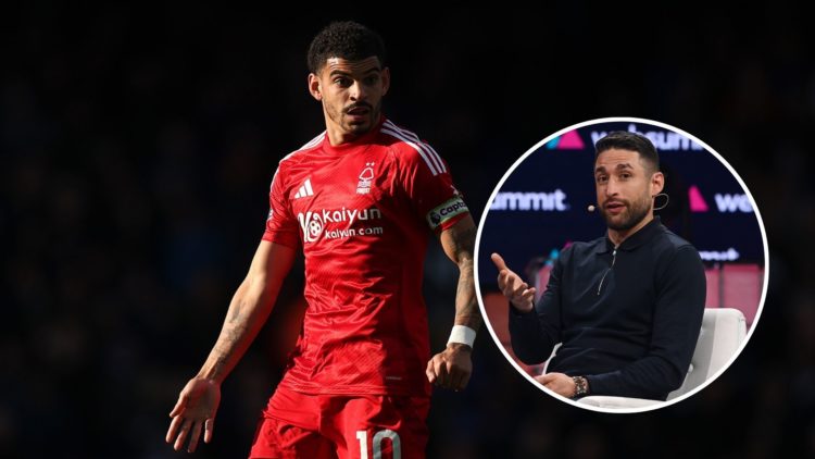 Main: Morgan Gibbs-White in action for Nottingham Forest against Ipswich and an inset of David Ornstein