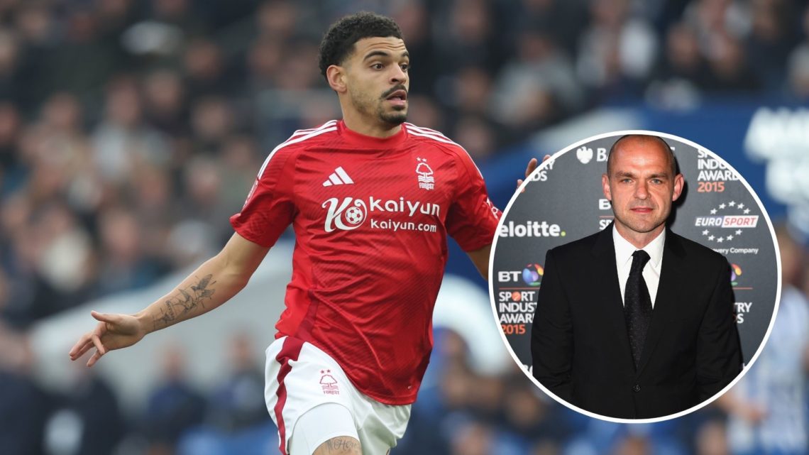 Main: Morgan Gibbs-White of Nottingham Forest with an inset of pundit Danny Murphy