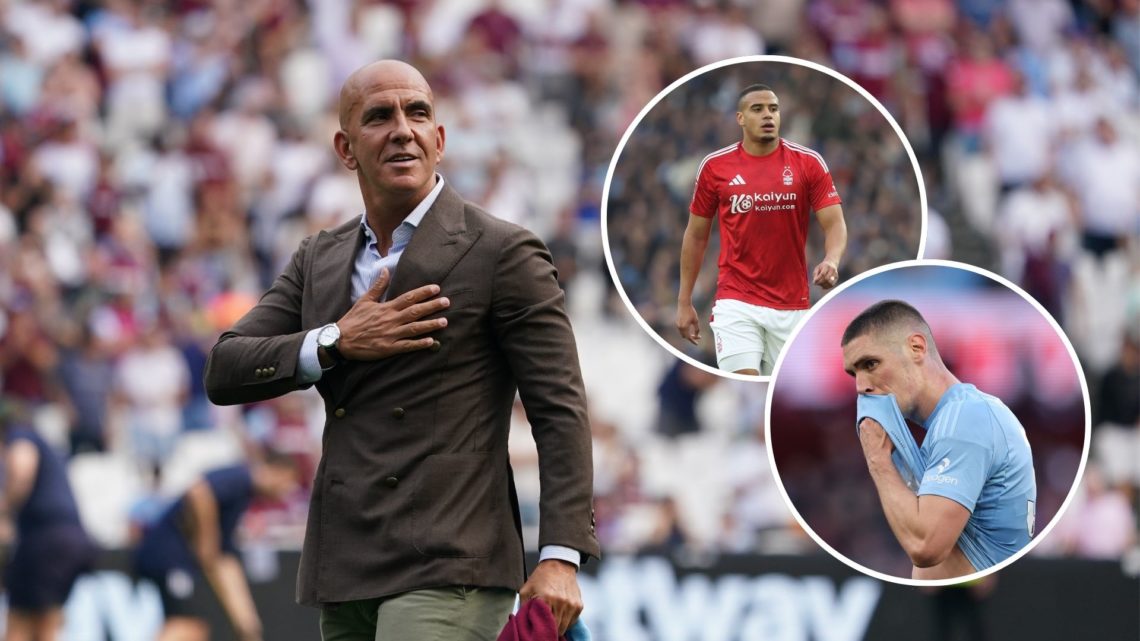 Main: Paulo Di Canio with insets of Murillo and Nikola Milenkovic