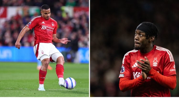 Left: Murillo of Nottingham Forest and Right: Anthony Elanga plays for Nottingham Forest