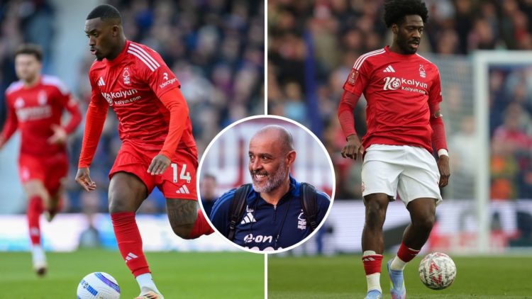 Left: Callum Hudson-Odoi, Right: Ola Aina and Inset: Nuno Espirito Santo