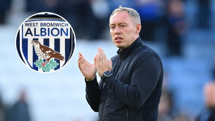 Former Nottingham Forest manager Steve Cooper. Inset of West Bromwich Albion badge.