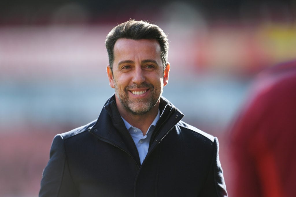 Edu Gaspar, the then Sporting Director of Arsenal smiling and looking on