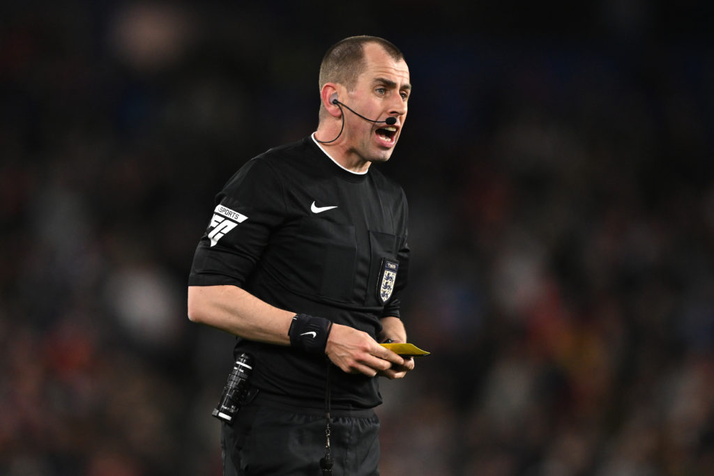 Peter Bankes refereeing Brighton vs Nottingham Forest