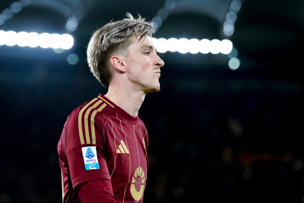 Roma's Alexis Saelemaekers in action against Hellas Verona.