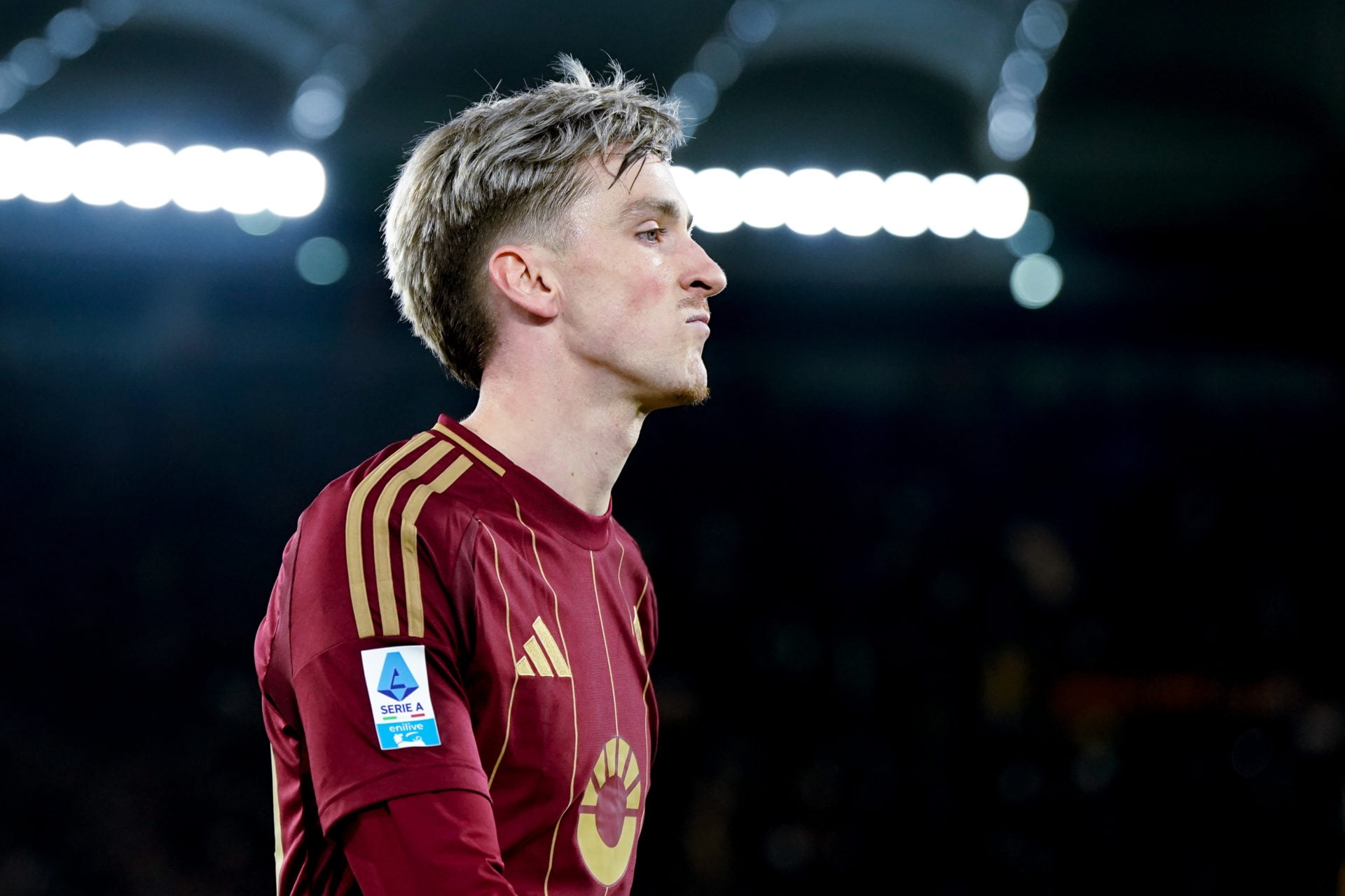 Roma's Alexis Saelemaekers in action against Hellas Verona.