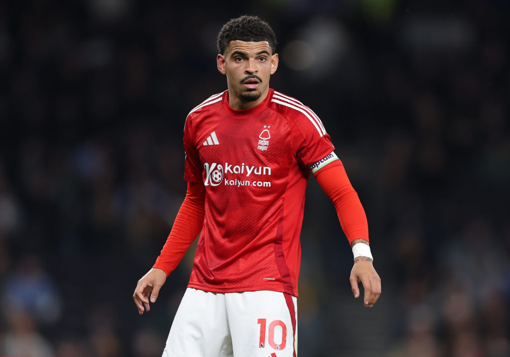 Morgan Gibbs-White in action for Nottingham Forest against Tottenham Hotspur