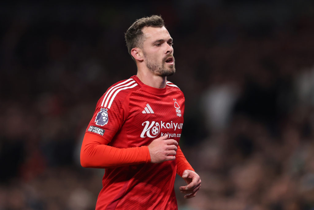 Harry Toffolo in action for Nottingham Forest