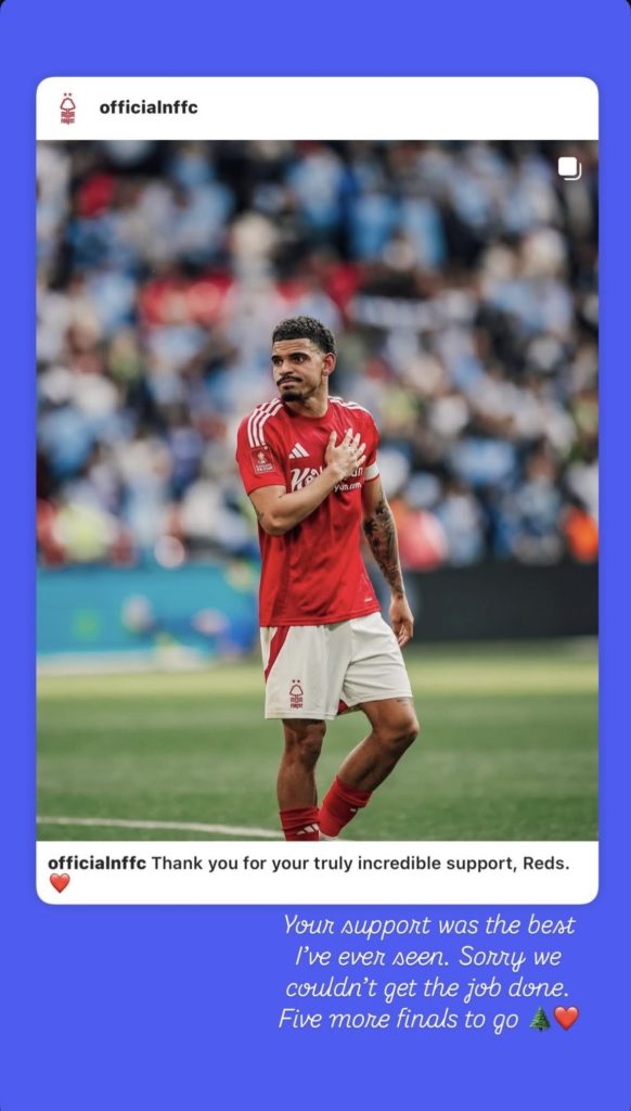 Morgan Gibbs-White Instagram story