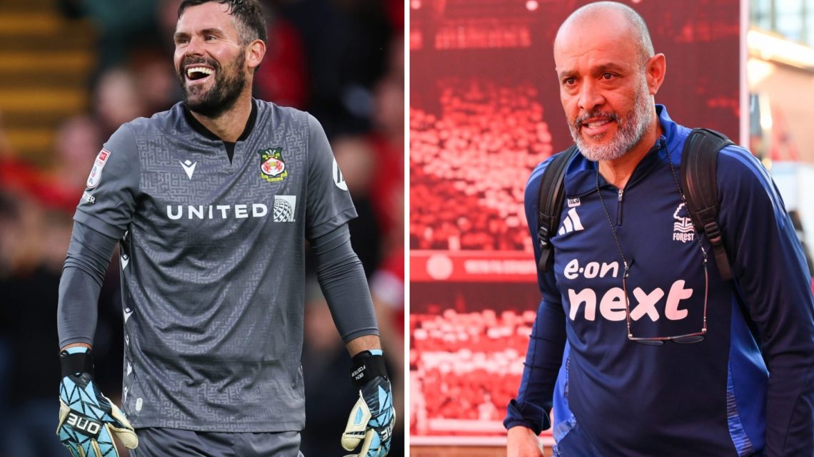 Left: Ben Foster playing for Wrexham and Right: Forest boss Nuno Espirito Santo