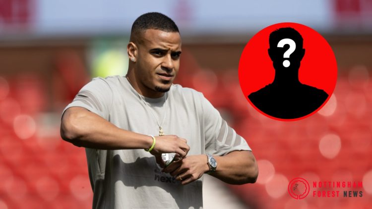 Nottingham Forest's Murillo arriving at the City Ground with mystery player inset
