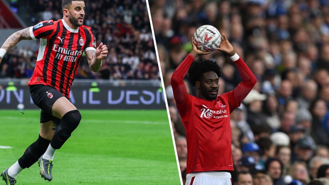 Left: Milan defender Kyle Walker and Right: Forest star Ola Aina