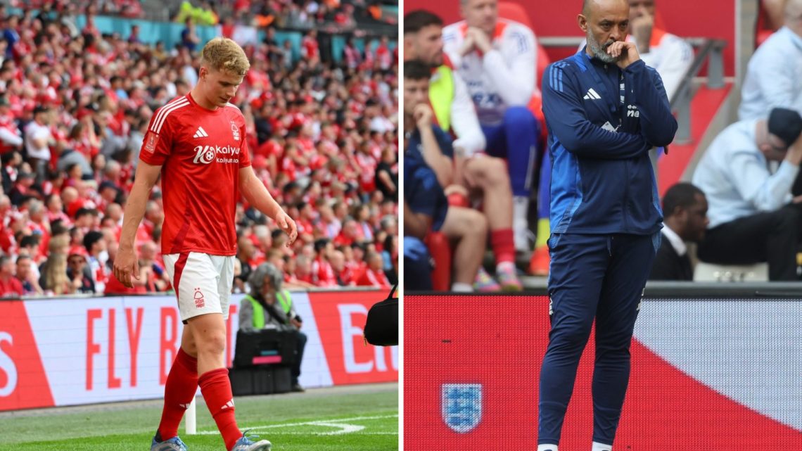 Left: Abbott comes off at Wembley and Right: Nuno Espirito Santo