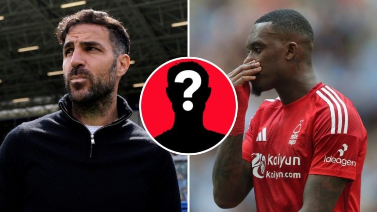Left: Francesc Fabregas, head coach of Como 1907, looks on during a Serie A match. Right: Callum Hudson-Odoi looks disappointed during the FA Cup d...