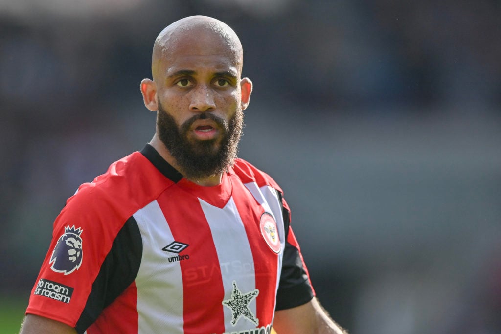 Bryan Mbeumo of Brentford looks on during the Premier League match between Brentford FC and Brighton & Hove Albion FC