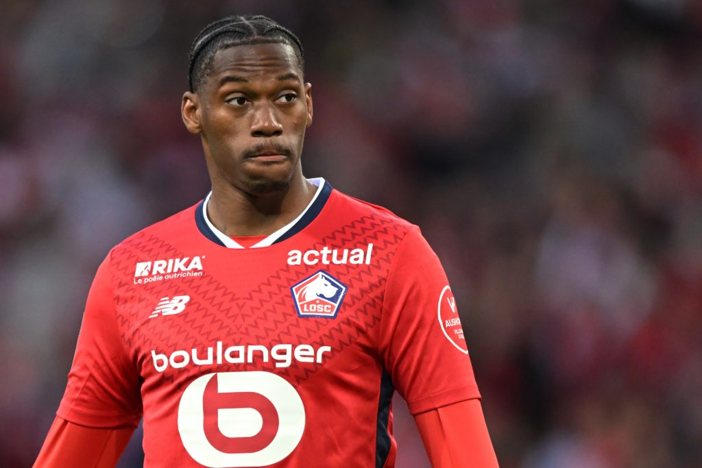 Jonathan David looks on during the French Ligue 1 match between Lille OSC and Olympique Lyonnais