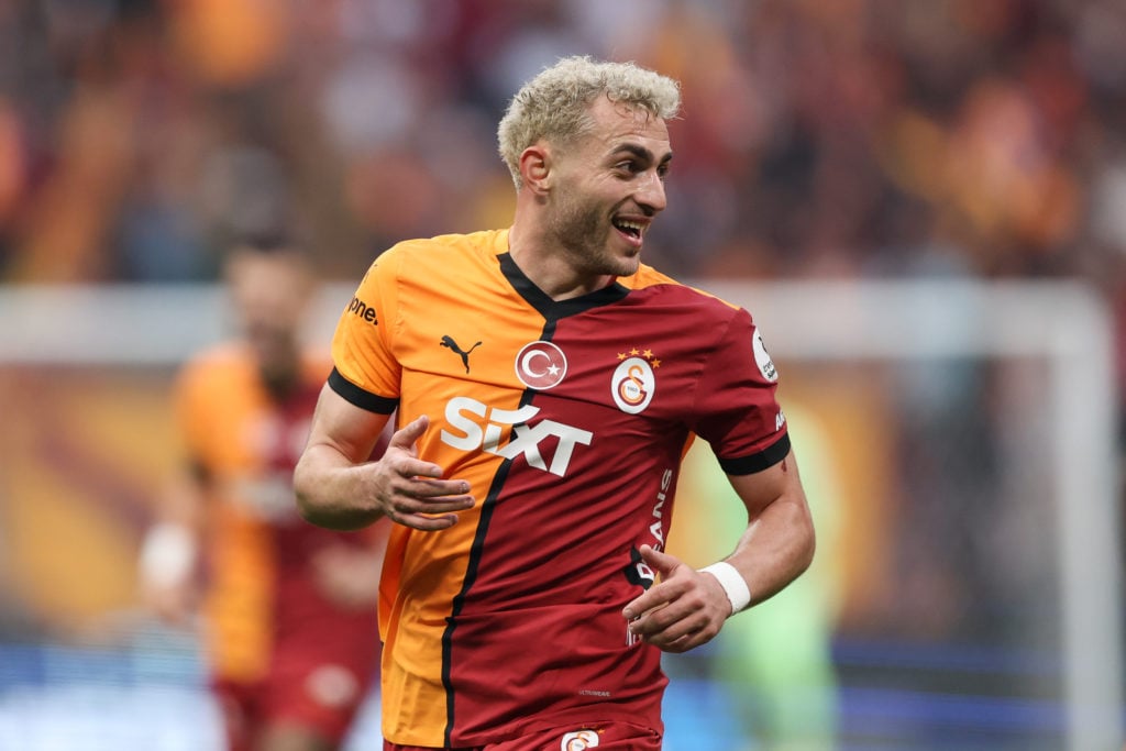Baris Yilmaz celebrates scoring for Galatasaray against Kayserispor