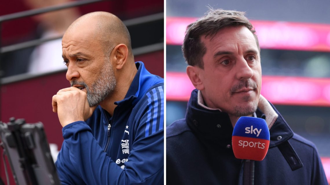 Forest boss Nuno Espirito Santo and Sky Sports pundit Gary Neville