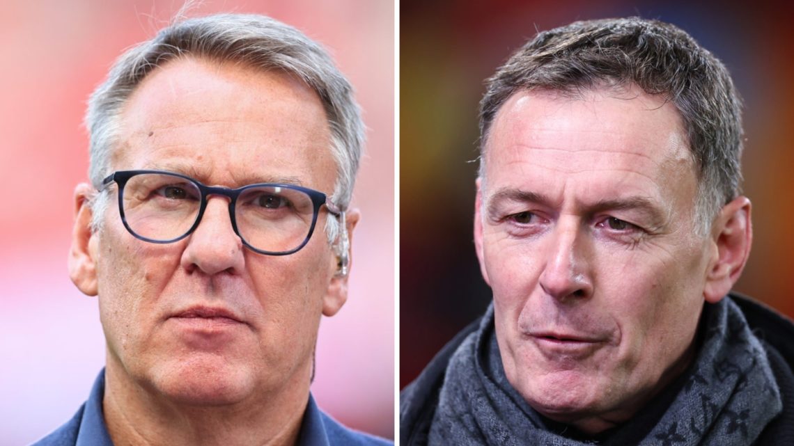 Left: Paul Merson working as a pundit. Right: Chris Sutton working as a pundit.
