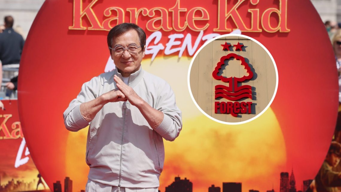Jackie Chan as the main image with an inset of the Forest badge