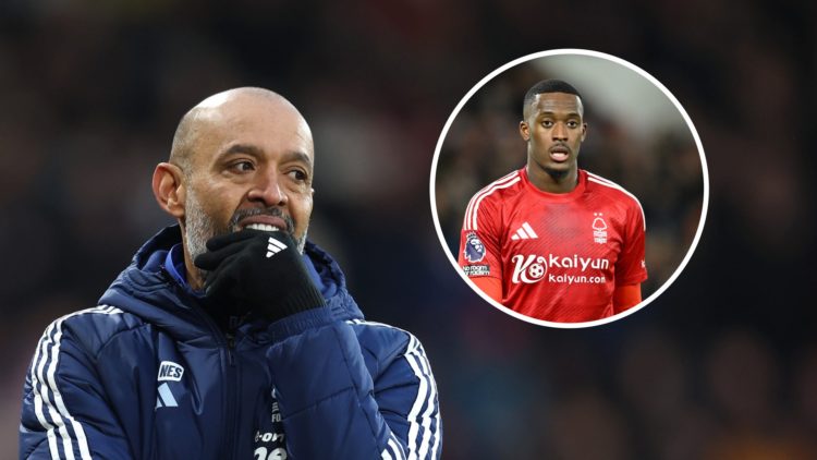 Nottingham Forest manager Nuno Espirito Santo. Inset of Callum Hudson-Odoi