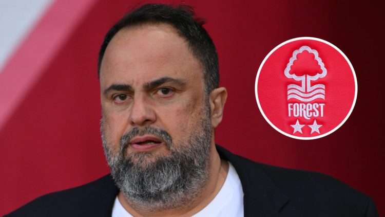 Nottingham Forest owner, Evangelos Marinakis, is present during the Premier League match between Nottingham Forest and Manchester United. Inset: Th...