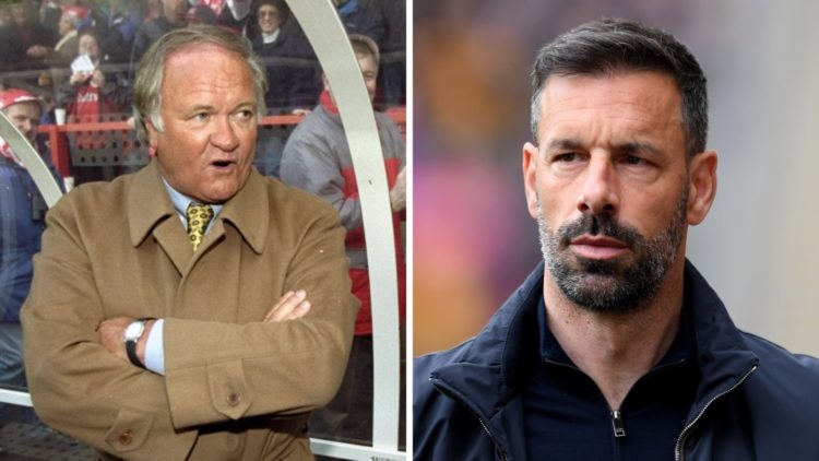 Left: Ron Atkinson takes charge of his first Premiership match for Nottingham Forest in 1999. Right: Ruud van Nistelrooy during Leicester's Premier...