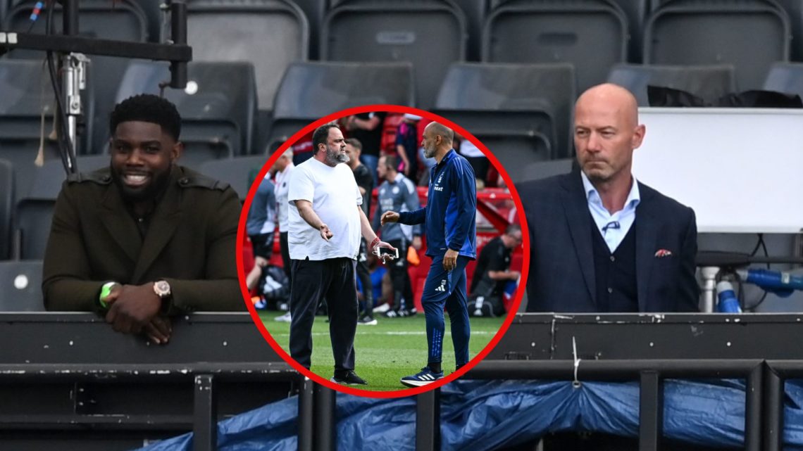 Alan Shearer and Micah Richards watch on
