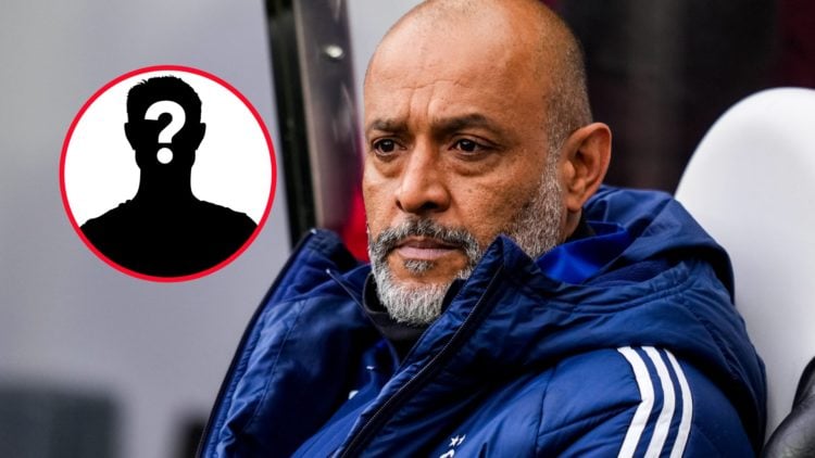Nottingham Forest manager Nuno Espirito Santo. Inset of mystery player.