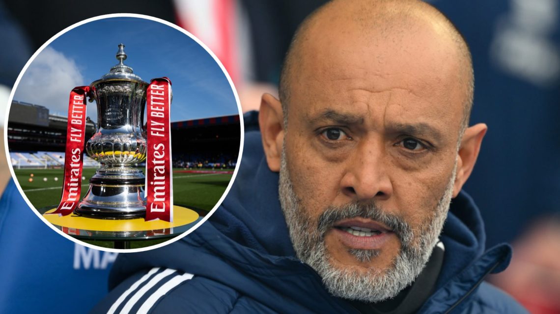Nuno Espirito Santo is the Nottingham Forest head coach during the Emirates FA Cup Quarter Final match between Brighton and Hove Albion and Notting...