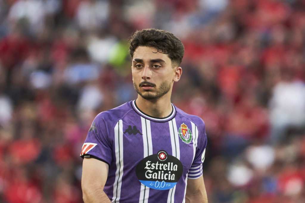 Real Valladolid winger Raul Moro in action against RCD Mallorca.