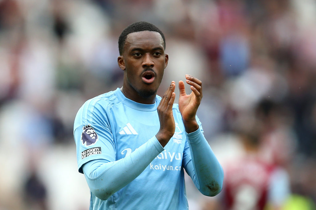 Callum Hudson-Odoi applauds the fans after Nottingham Forest beat West Ham United