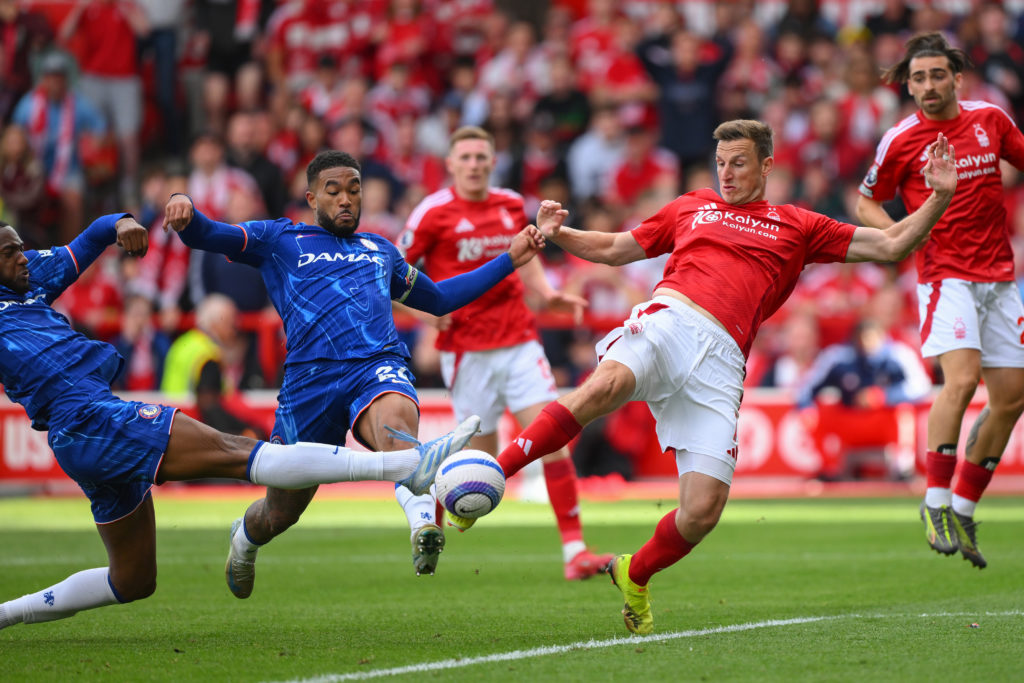 Forest striker Chris Wood in action