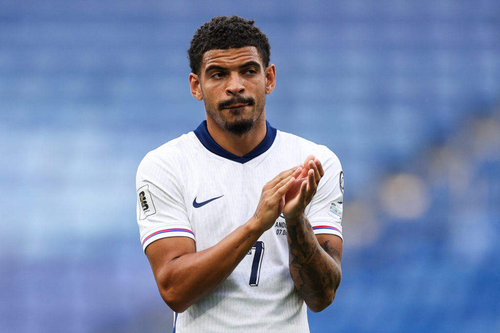 Morgan Gibbs-White applauds the fans after the FIFA World Cup 2026 European Qualifier between Andorra and England
