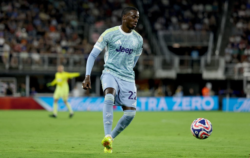 Timothy Weah in action for Juventus.