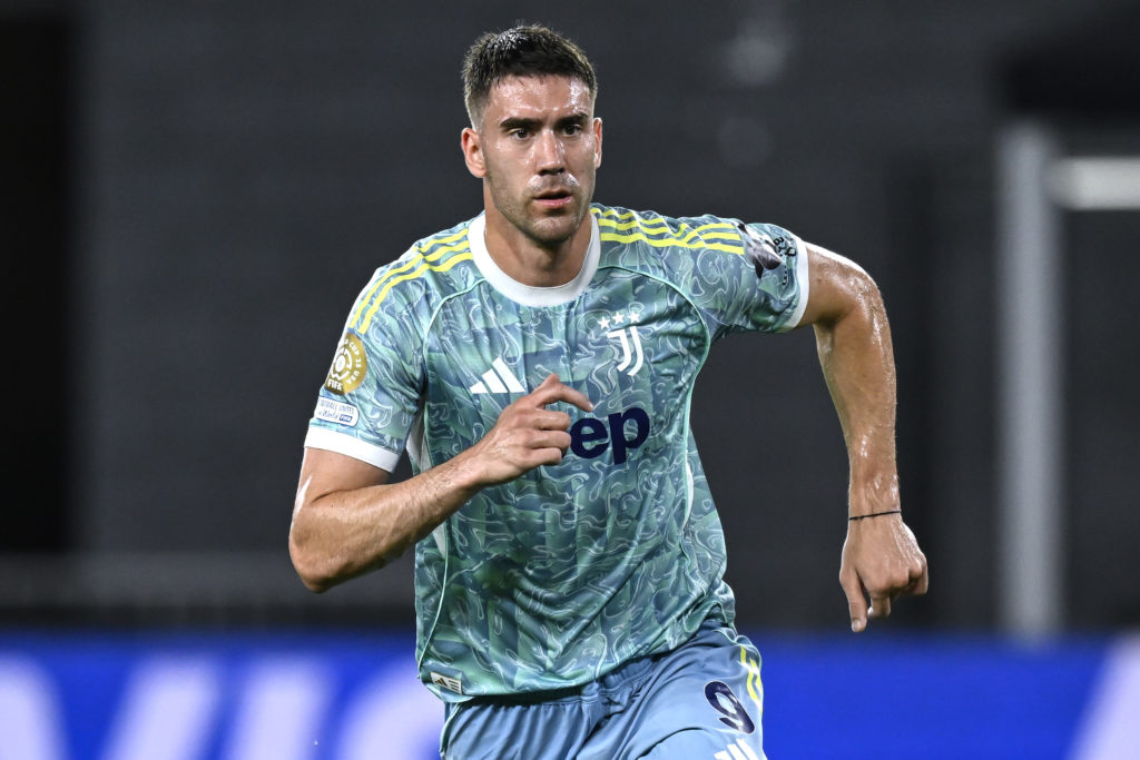 Dusan Vlahovic in action during the FIFA Club World Cup 2025 match between Al Ain and Juventus