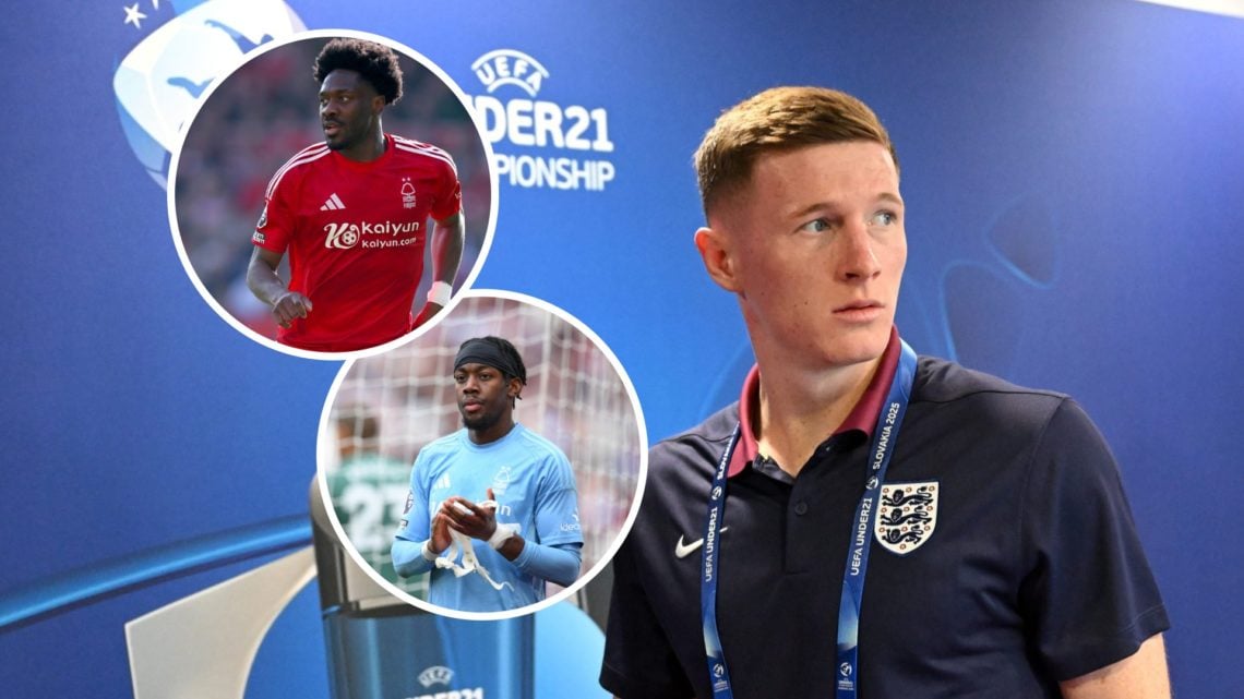 Main: Elliot Anderson ready for England under-21 duty and Insets: Anthony Elanga (Bottom) and Ola Aina (Top)